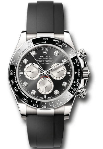 Rolex Black Cerachrom Bezel - Black And Silver Diamond Dial - Oysterflex Strap 126519LN - WatchesOff5th